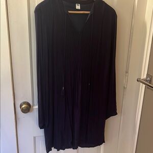 Old Navy Blue Pleated Flowy Peasant Dress